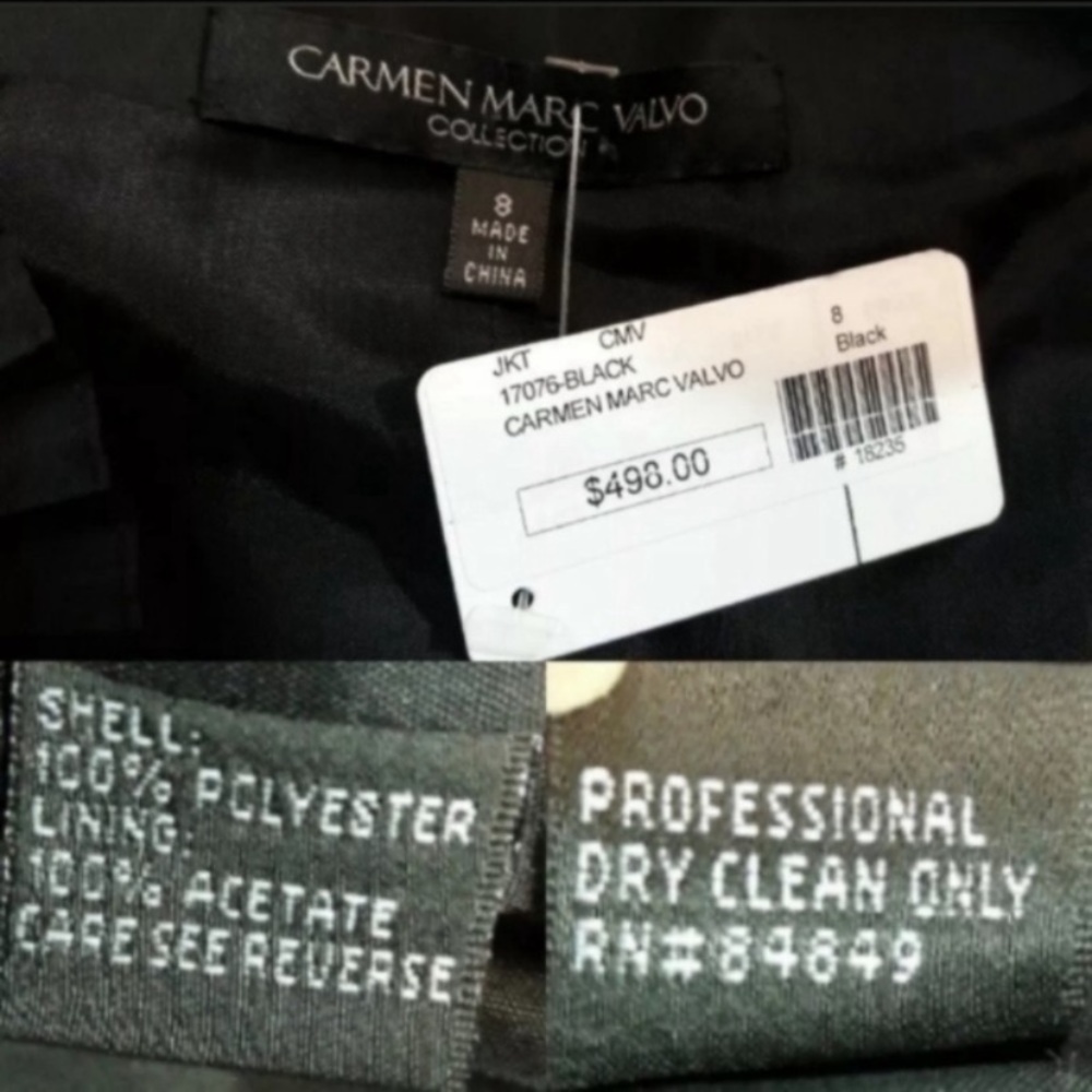NEW Carmen Marc Valvo Women's Black Jacket Size 8 - Picture 12 of 13